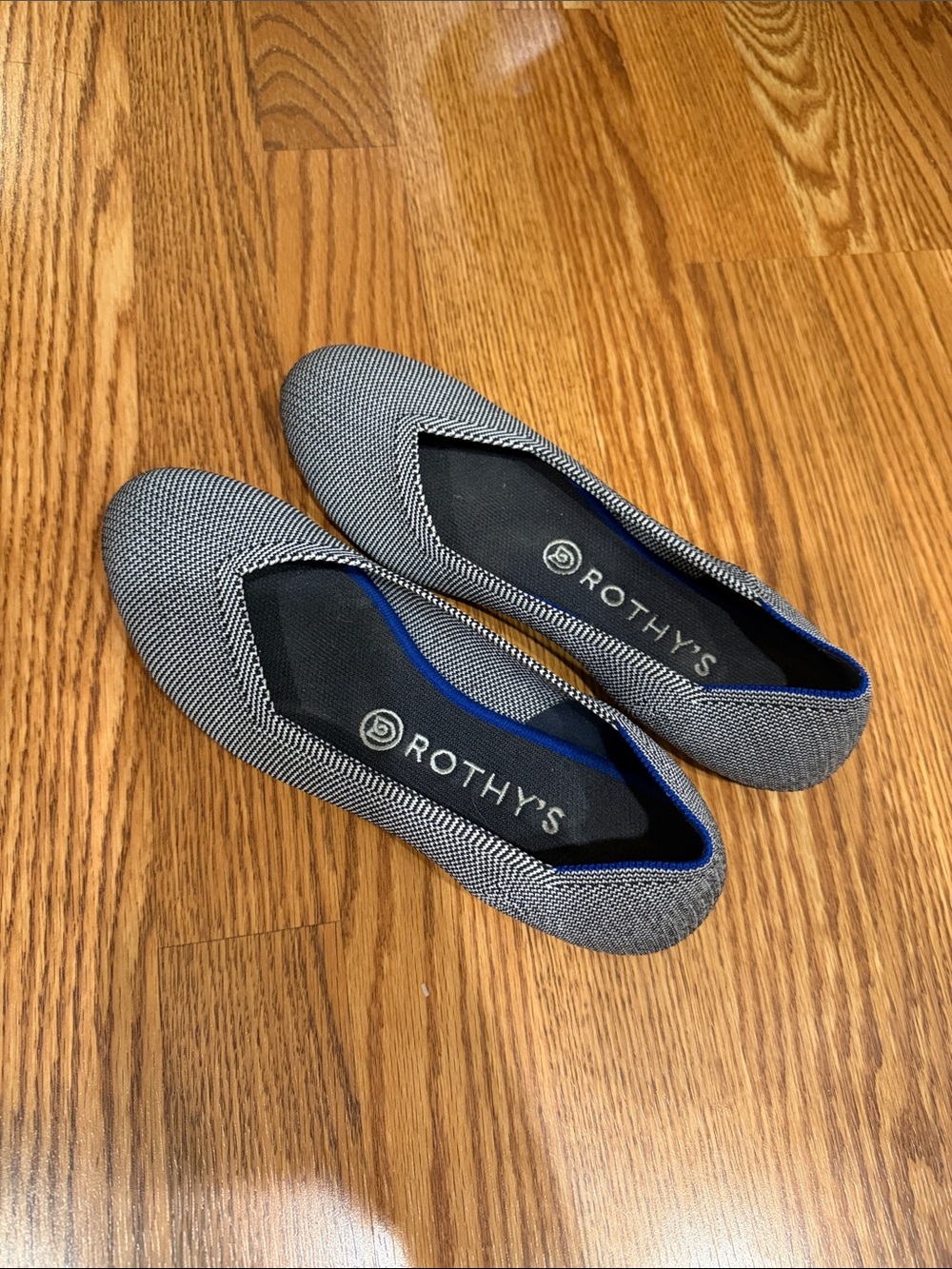 Rothy's Knit Flats with Blue Trim